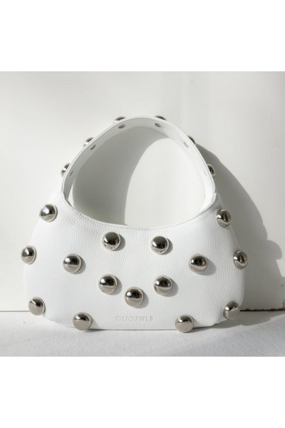 CANDY MINI (white dolaro genuine leather with studs)