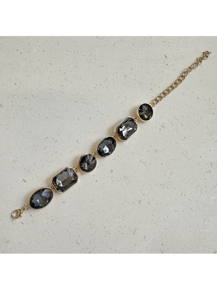 Ατσάλινο βραχιόλι με πέτρες