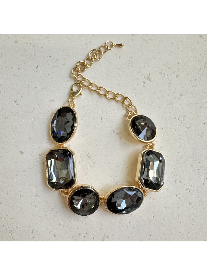 Ατσάλινο βραχιόλι με πέτρες