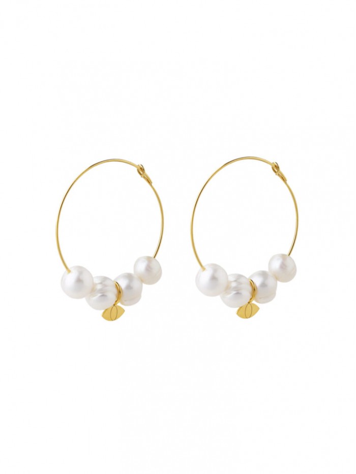 Lollipop Eye Pearl Hoops