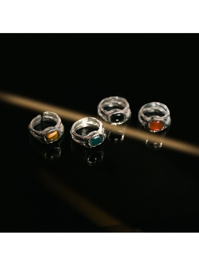 NA113 DOUBLE SQUARE STONE RING