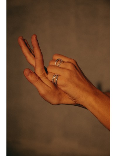 NA116 THREE LINES RAW RING