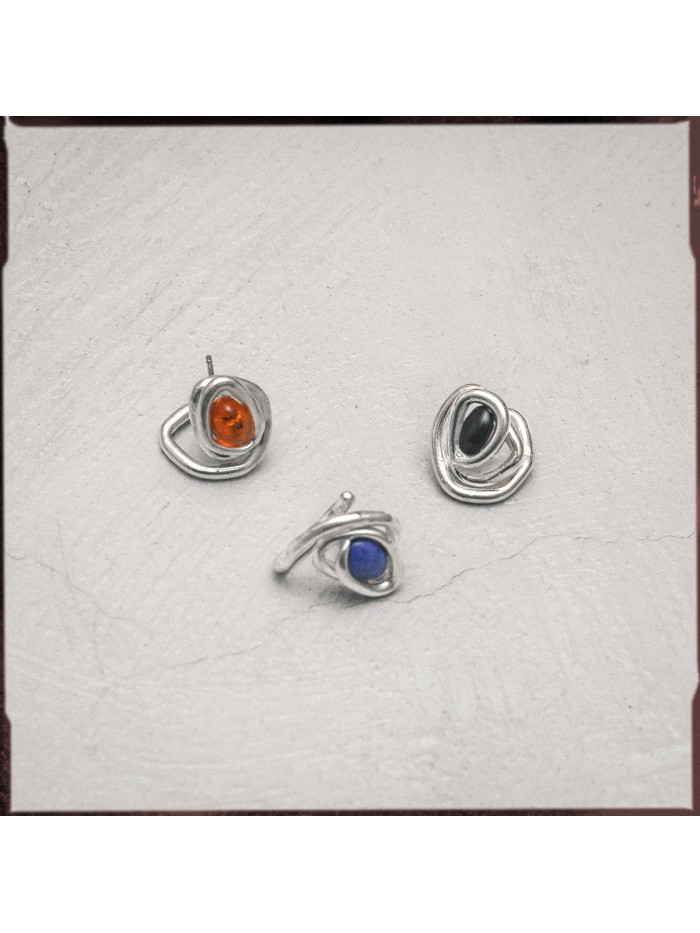 NA177 COIL GEM EARRINGS